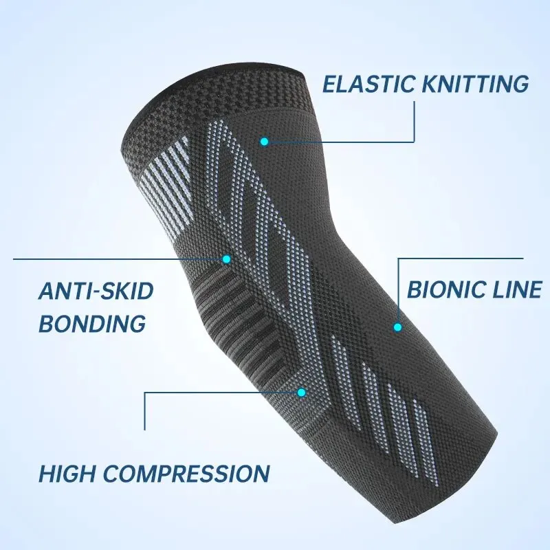 Elastic Fabric Protective Elbow Brace Knitted Compression Sleeve for Tendonitis Pain Relief