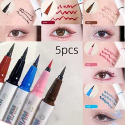 Multi-color Waterproof Non-smudge Eyeliner Glue Pen 5-piece Set Ultra-fine Sponge Head Color Eyeliner