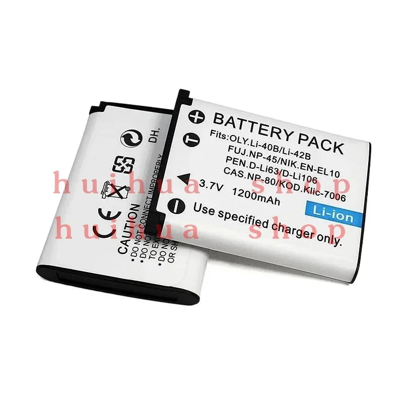 1200mAh EN-EL10 Li-42B Li-40B NP-45 D-Li63 D-Li108 NP-80 Camera Battery For Nikon For OLYMPUS For FUJIFILM For Pentax For Casio