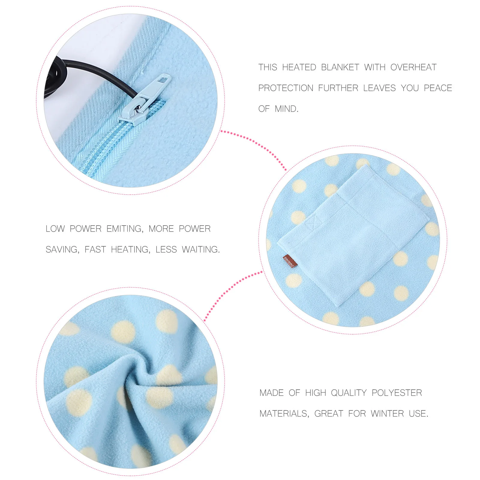 

Electric Heated Blanket Winter Warmth Polyester Heating Pad USB Powered Fast Heat Use Cozy Thermal Comfort