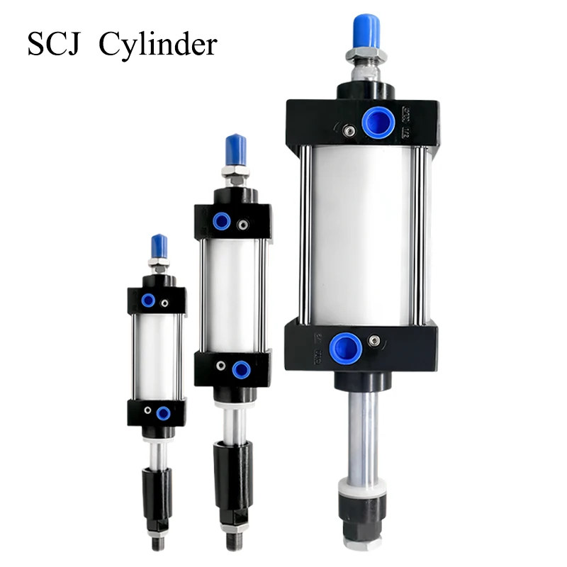 SCJ 32 40 50 63 80 100 125 Standard Pneumatic Cylinder Adjustable Stroke Air Cylinder Piston Stroke 25-25/50-50/175-100/200-50mm
