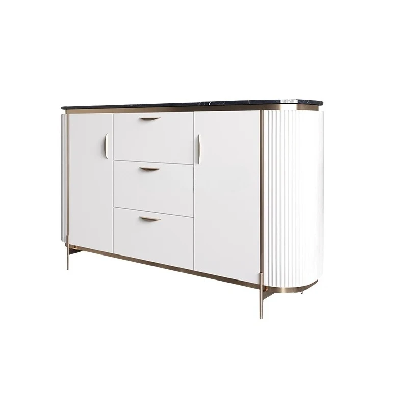 

Italian-Style Light Luxury Sideboard Cabinet Modern Minimalist Marble Entrance Living Room Storage Cabinet against the Wall