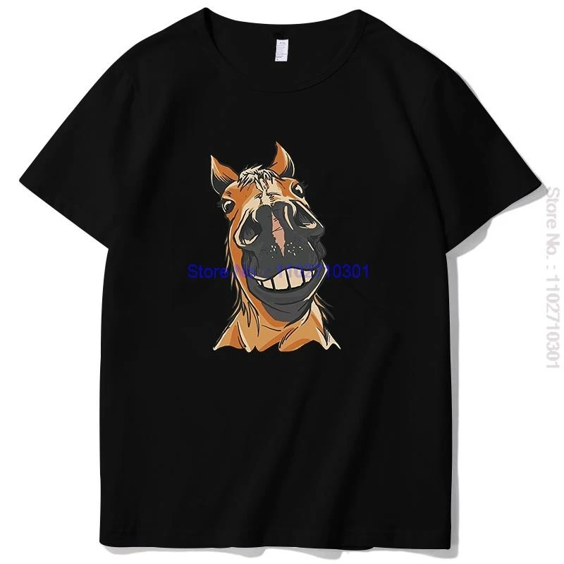 Horse Chops Equestrian Riding Fashion Graphic T Shirts Cotton Short Sleeve T Shirt Summer Tees Tops O-Neck Mens Print T Shirt