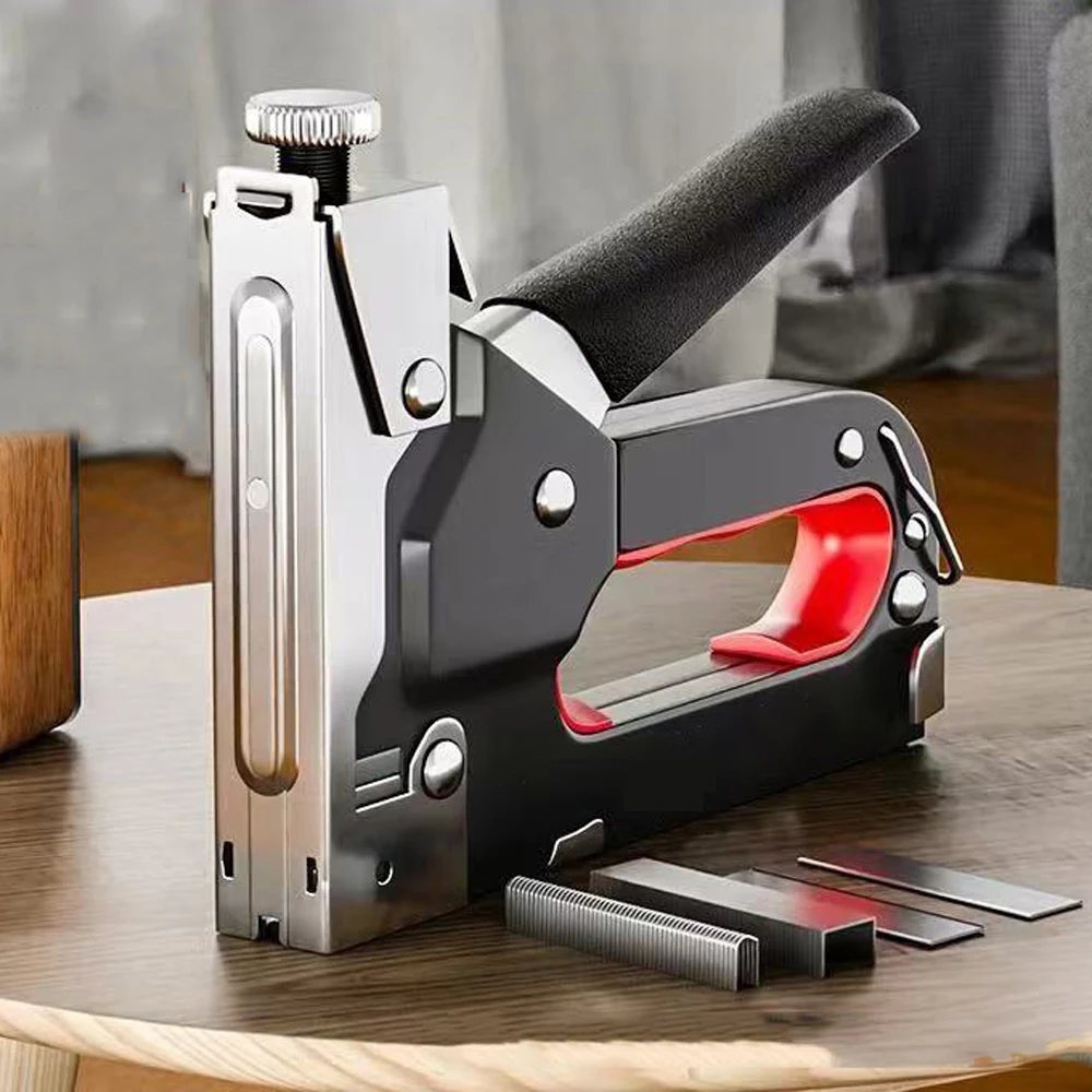 

4-in-1 Stapler Gun Heavy Duty with 800 Staples, Multi-Functional Stapler Shooting Nail Gun for Wood, Crafts, Carpentry