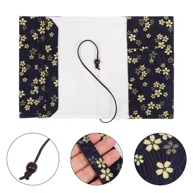 A5 Adjustable Book Cover Book Sleeve Protector Floral Print Cloth Fabric Handmade Hand Account Book Textbook Decor Book Cover