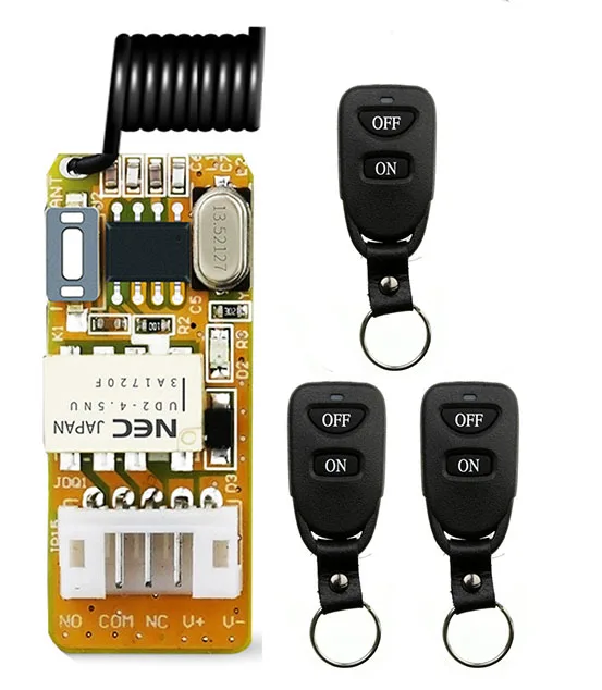 DC 3.5V 3.7V 5V 6V 7.4V 9V 12V Mini Relay Wireless Switch Remote Control Power LED Lamp Controller Micro Receiver Transmitter