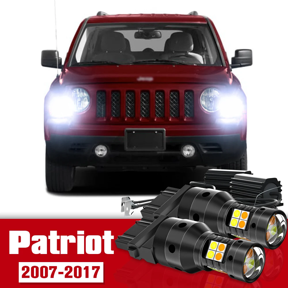 

2pcs Dual Mode Turn Signal+Daytime Running Light Accessories LED DRL For Jeep Patriot MK 2007-2017 2008 2009 2010 2011 2012 2013