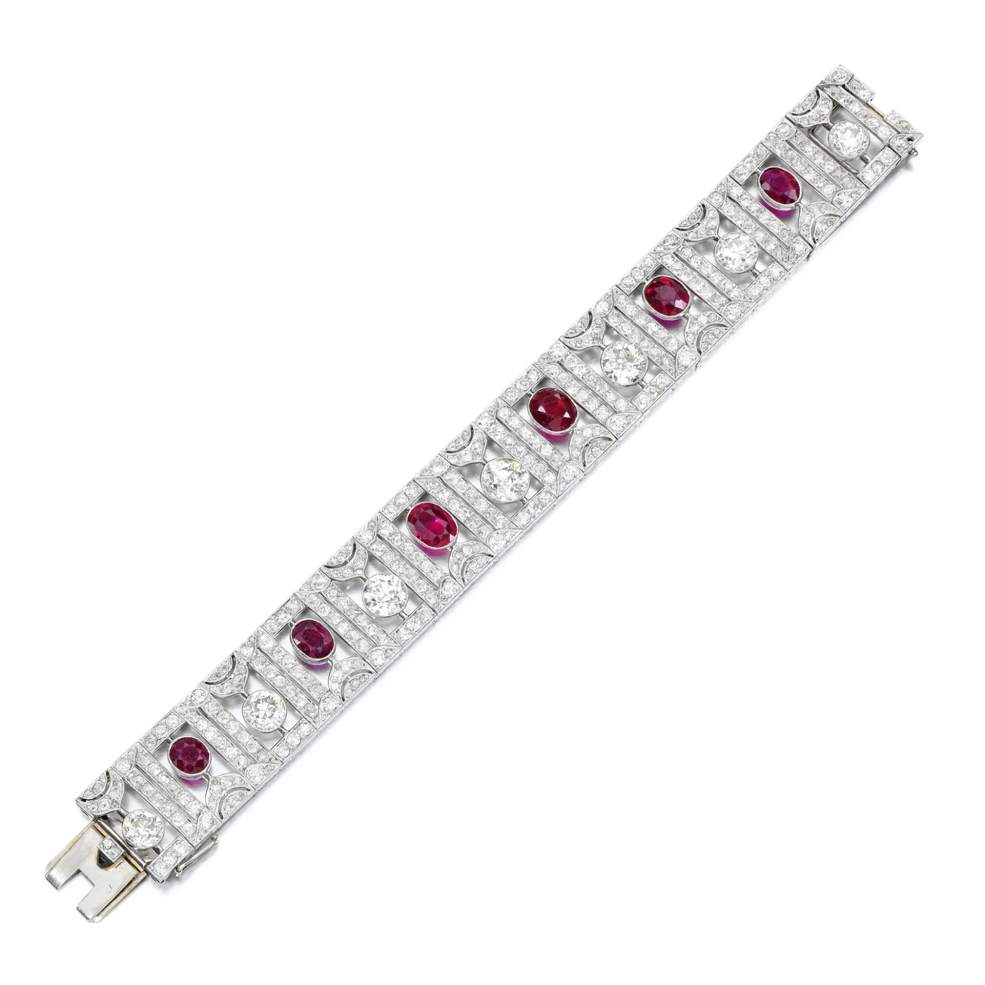 ZOCA Luxury 100% 925 Sterling Silver Oval Cut 5*7 MM Ruby White Gemstone Bracelets Jewelry Anniversary Gifts