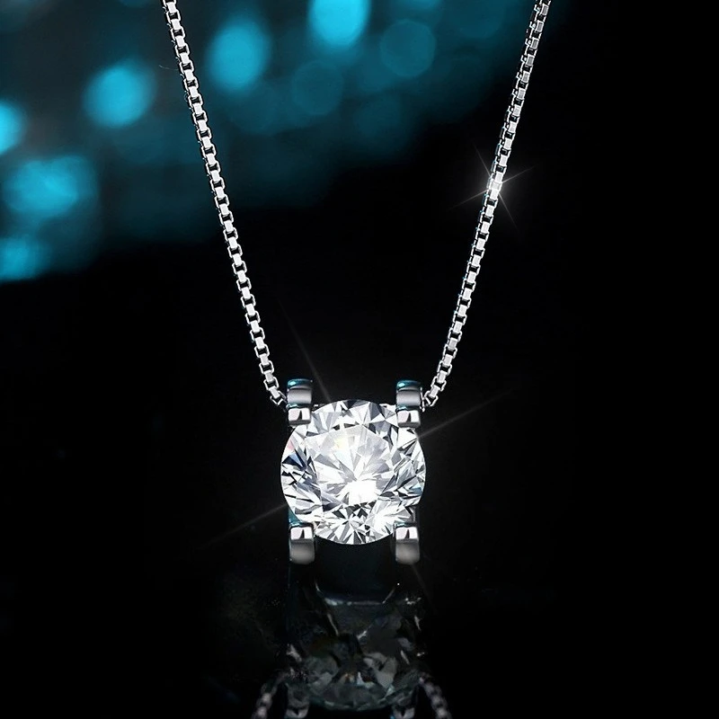 Halskette aus 925er-Sterlingsilber mit Zircom für Damen, 18 Karat vergoldet, Schmuckanhänger, Geburtstagsparty-Geschenk, Schmuck, Geschenk, Neu, N4568