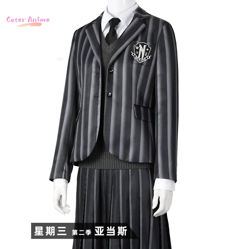 Película miércoles Temporada 2 Addams disfraz Cosplay uniforme universitario vestido de fiesta de Halloween traje conjunto completo