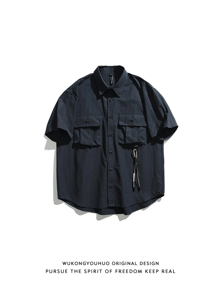 

Loose Men's ort Sve irt Retro Japanese Workwear Summer Outdoor Casual Versatile f Sve irt Breathable Youth Trend