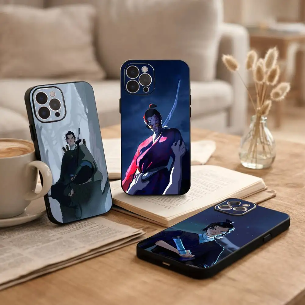 

Cartoon Blue E-Eye S-Samurai Phone Case For iPhone17,16,15,14,13,12,Plus,Pro Max, 5G Others Soft Black Cover