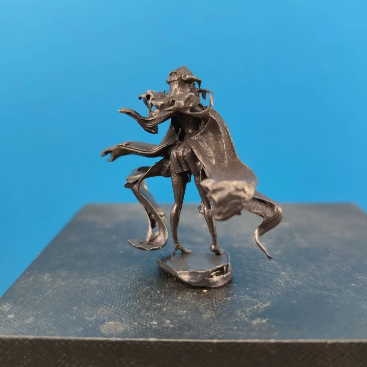 Antique Brass Vintage Handcrafted Mini Lady Figurine - Desktop Ornament, Home Decor Collectible Minimalist Display Piece