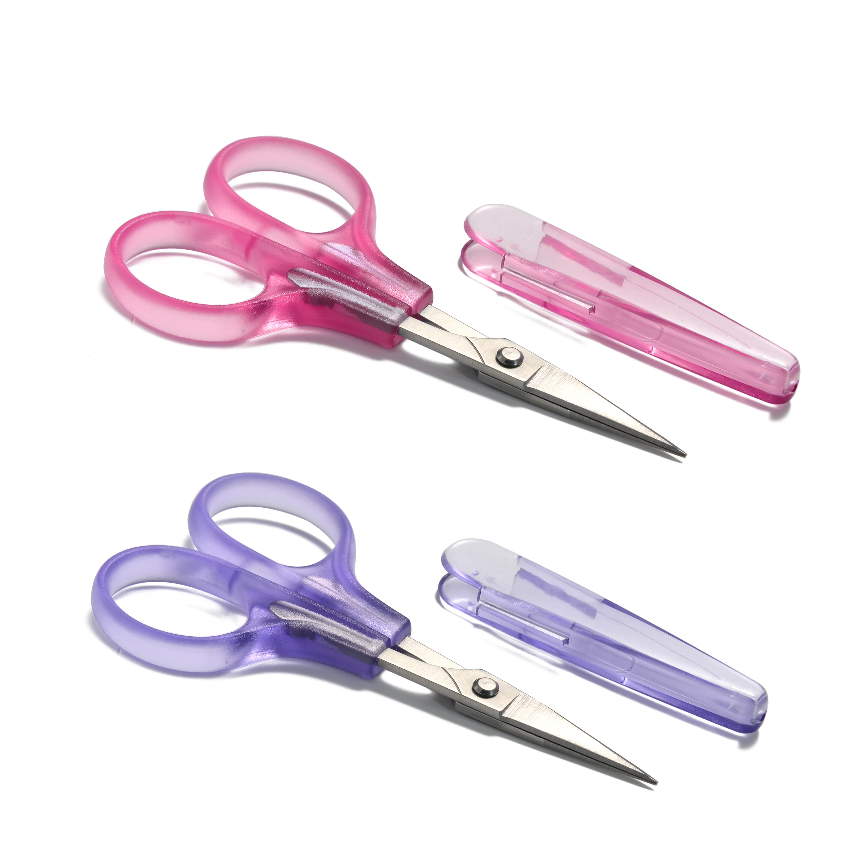 4 in Stainless Steel Detail Craft Scissors Set with Safety Cap for Scrapbooking Paper Cutting Sewing Embroidery Quilting