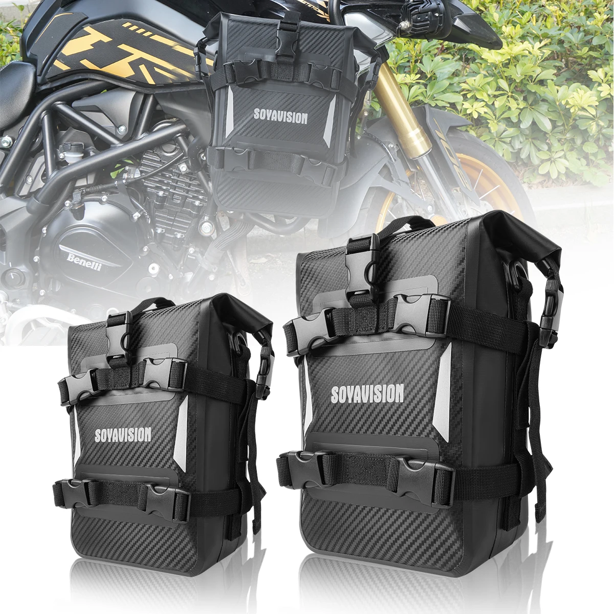 

Reflective Motorcycle Dry Bag Bumper Crash Bar Bags 7L-9L/11L-13L Motorcycle Sissy Bar Back Seat Saddle Rack Side Tool Bag Pack