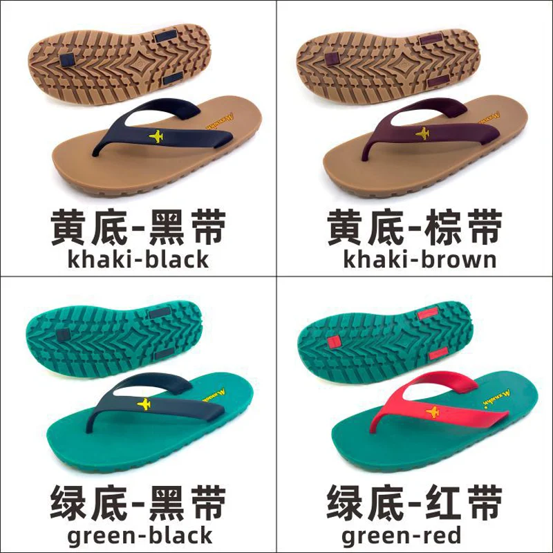New Solid Tire Sole Flip Flops Soft Rubber Hard Bottom Clip Foot Men's Slippers Wear-resistant Non-slip Outdoor Casual Slippers