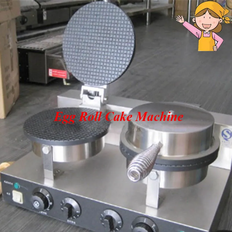 Macchina per la produzione di rotoli di uova con cono per cialda commerciale a doppia testa in acciaio inossidabile YU-2