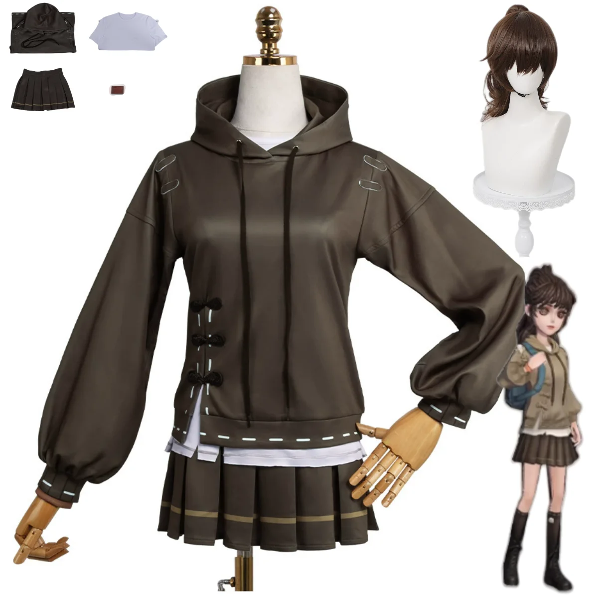 

Game Identity Ⅴ Qi Shiyi Antiquarian Cosplay Costume Taomengyan Tomyan Hoodies Skirt Wig Woman Cute Carnival Halloween Suit