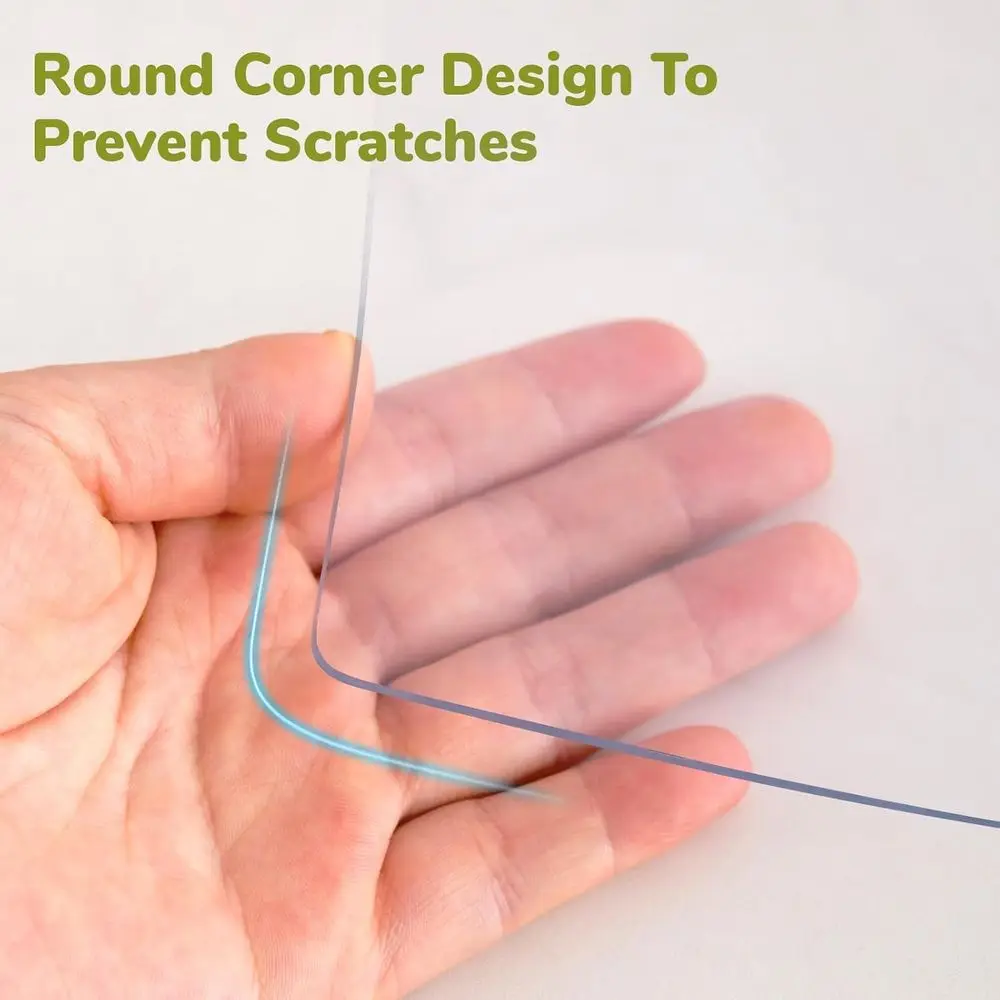 1.5mm Thick Clear Plastic Tablecloth, 42x76 Inches, Waterproof Protector for Dining, Kitchen, Office Use