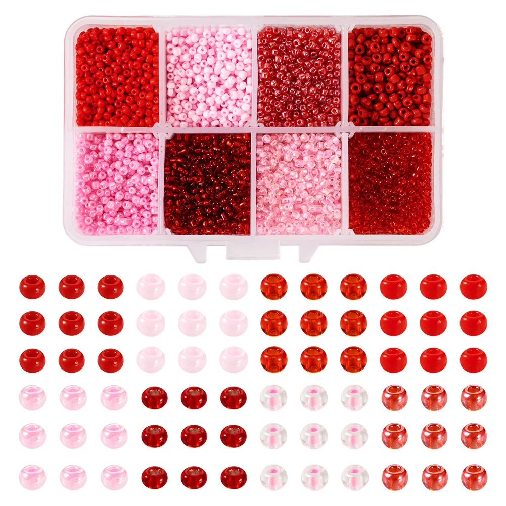 160g 2mm Glass Seed Beads Assortment Colors Lustered Round Spacer Beads for DIY Bracelet Necklace Jewelry Making Accessories