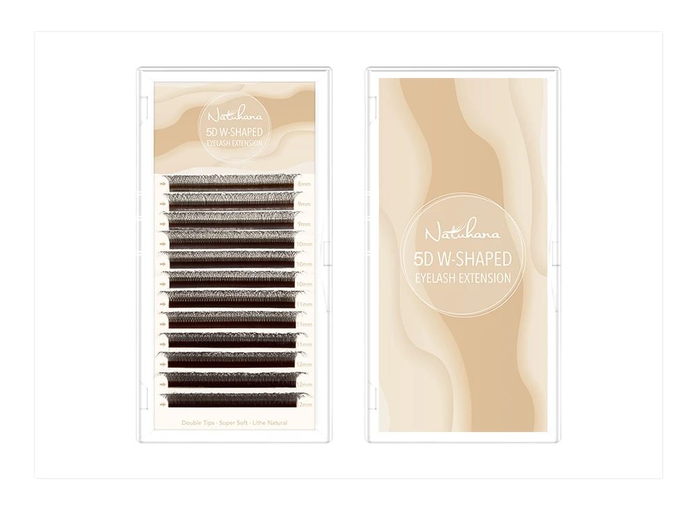 NATUHANA W-Form 5D 4D 3D Farbige Wimpernverlängerungen Vorgefertigte Volumenfächer W-Form Wimpern Natürliche Weiche Künstliche Wimpern – Detail 12