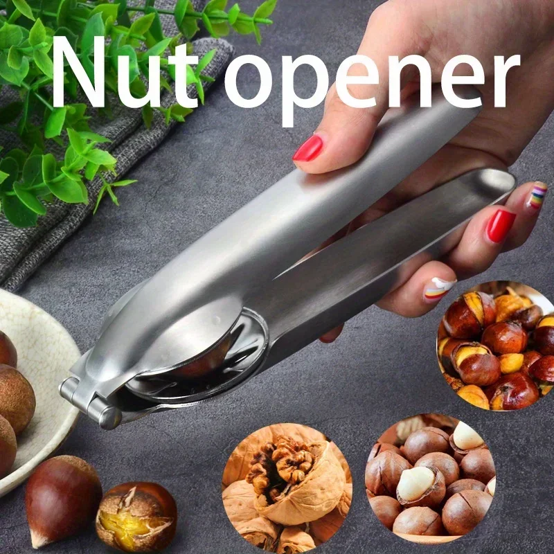 1pc Stainless Steel Chestnut Opener, Cross Shaped Chestnut, Household Multifunctional Peeling Tool, Chestnut Clip, Walnut Clip