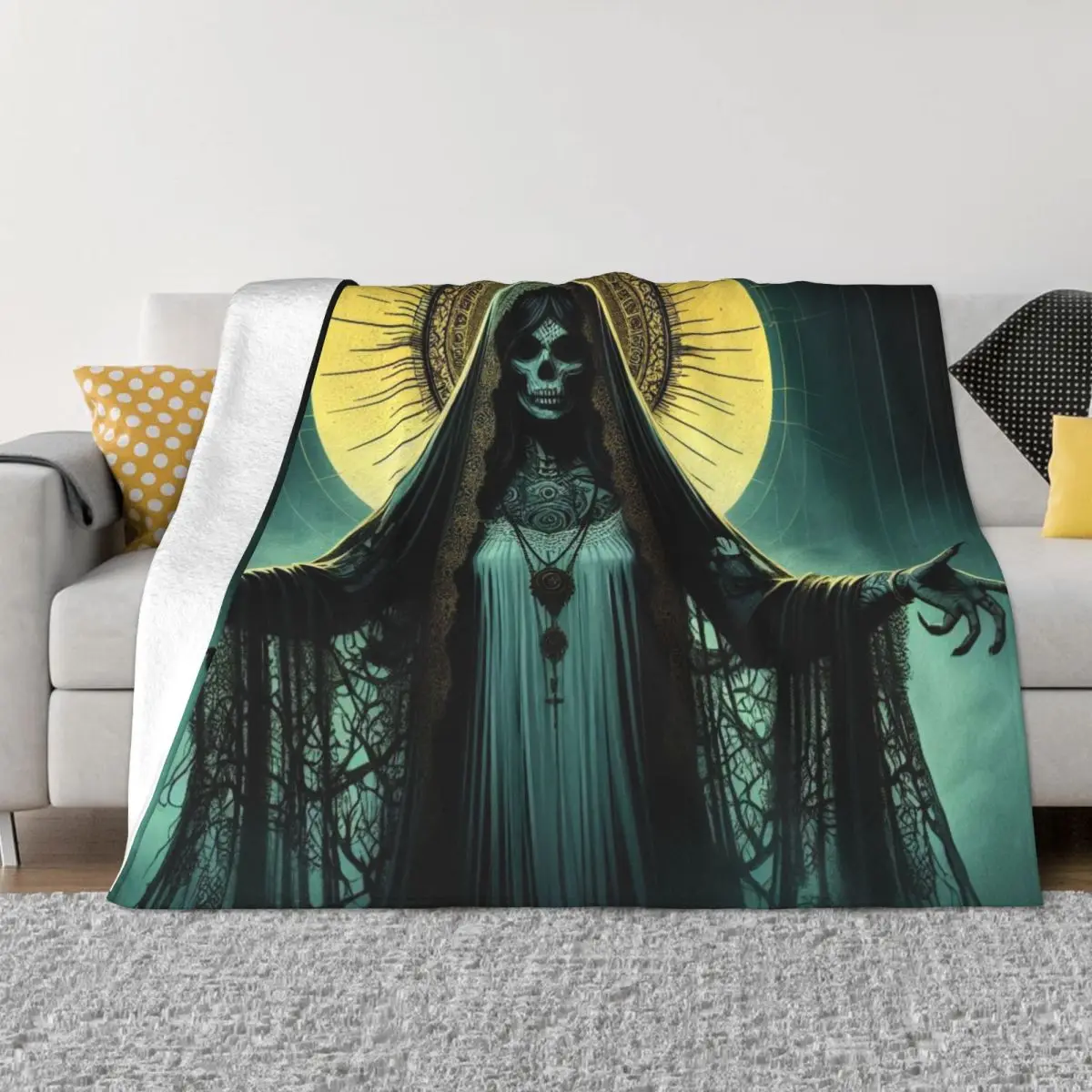 

Santa Muerte 002094, одеяла для спальни, подарок на день рождения, зимние одеяла, одеяло для дома и украшения