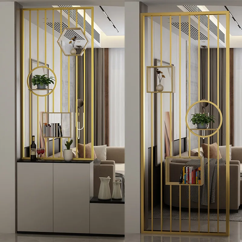 Hollow stainless steel screen dining room partition wrought iron partition living room decorative screen partition