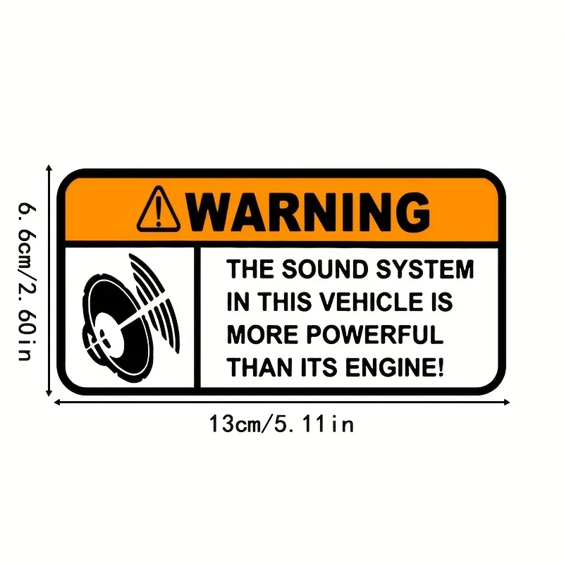 Stiker Mobil Peringatan Suara 5.1 Inci, Stiker Peringatan Kartun, Stiker Tahan Air untuk Jendela, Kulkas, dan Bagasi
