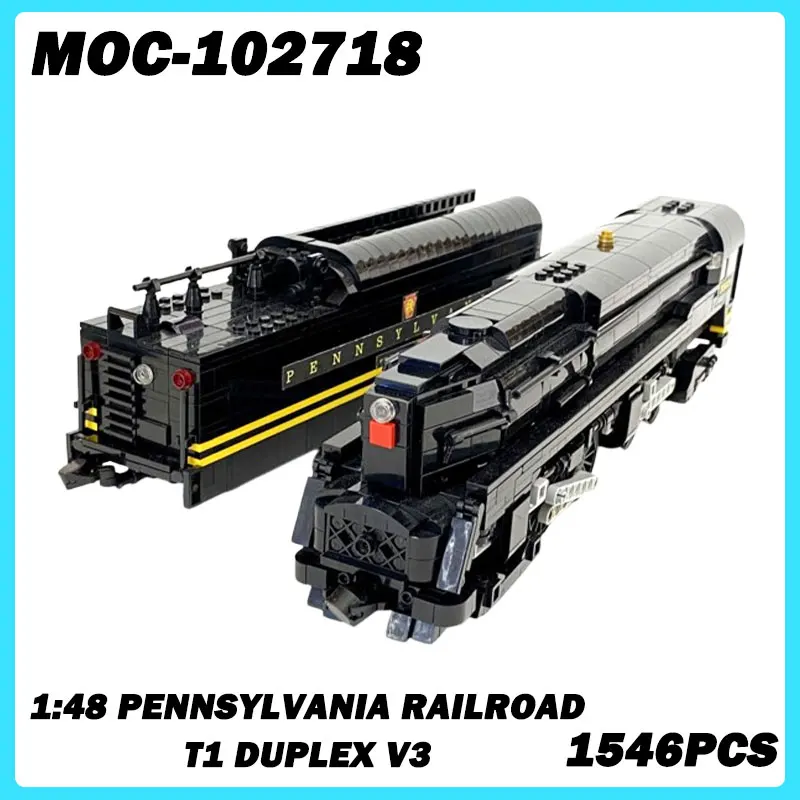 Train Series 1:48 Pennsylvania Railroad T1 Duplex v3 (Power Functions) Building Blocks, DIY Model, Assemble Bricks, Toys Gifts