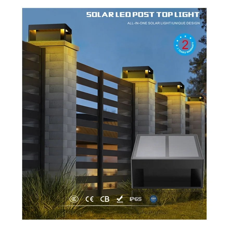 Imagem -06 - Impermeável Solar Pillar Light Portão de Vedação ao ar Livre Yard Wall Light Jardim e Quintal Lights Alta Qualidade