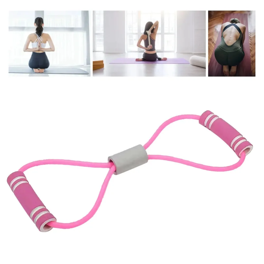 Yoga 8 Word Chest Expander Rope Workout Sports Gym Elastic Band Elastic Fitness Equipment Rubber Expander Rope