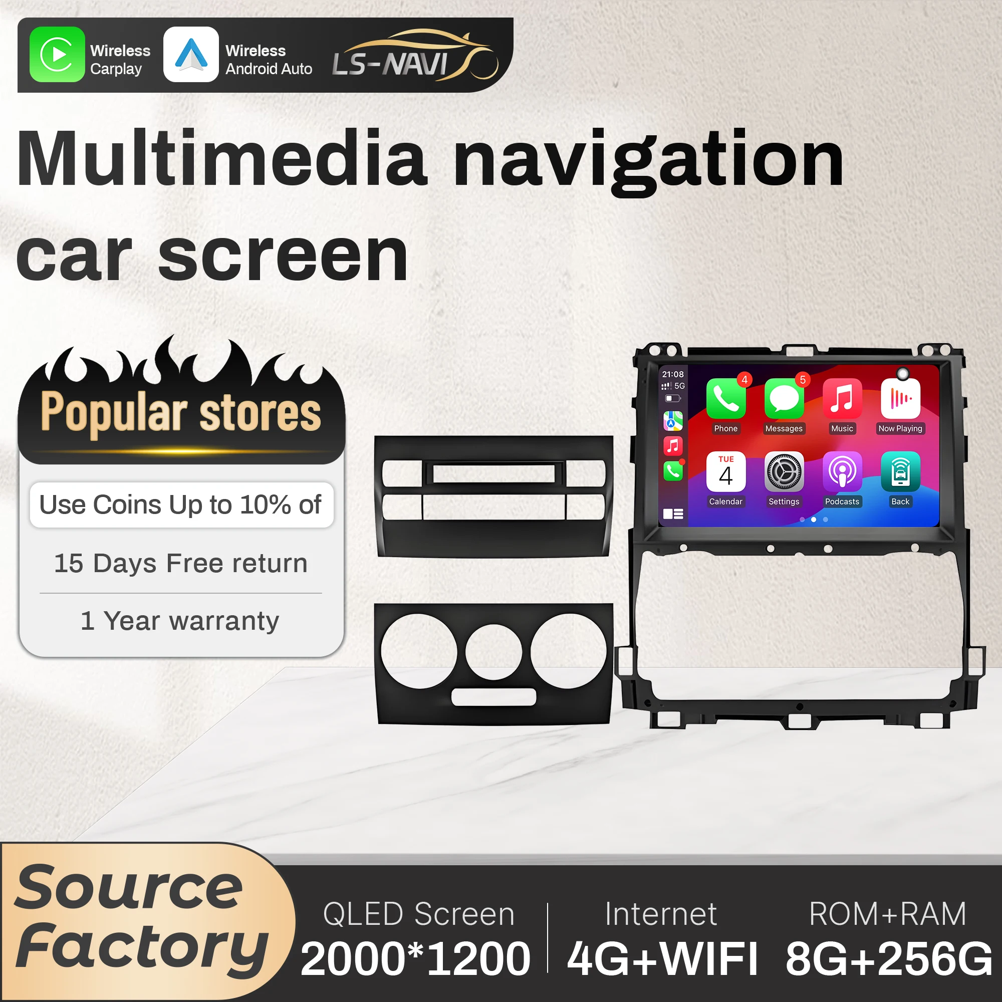 

Android 14 для Toyota Land Cruiser Prado 120 3 III 2002-2009, головное устройство, автомобильное радио, 4G, беспроводной Bluetooth, экран CarPlay