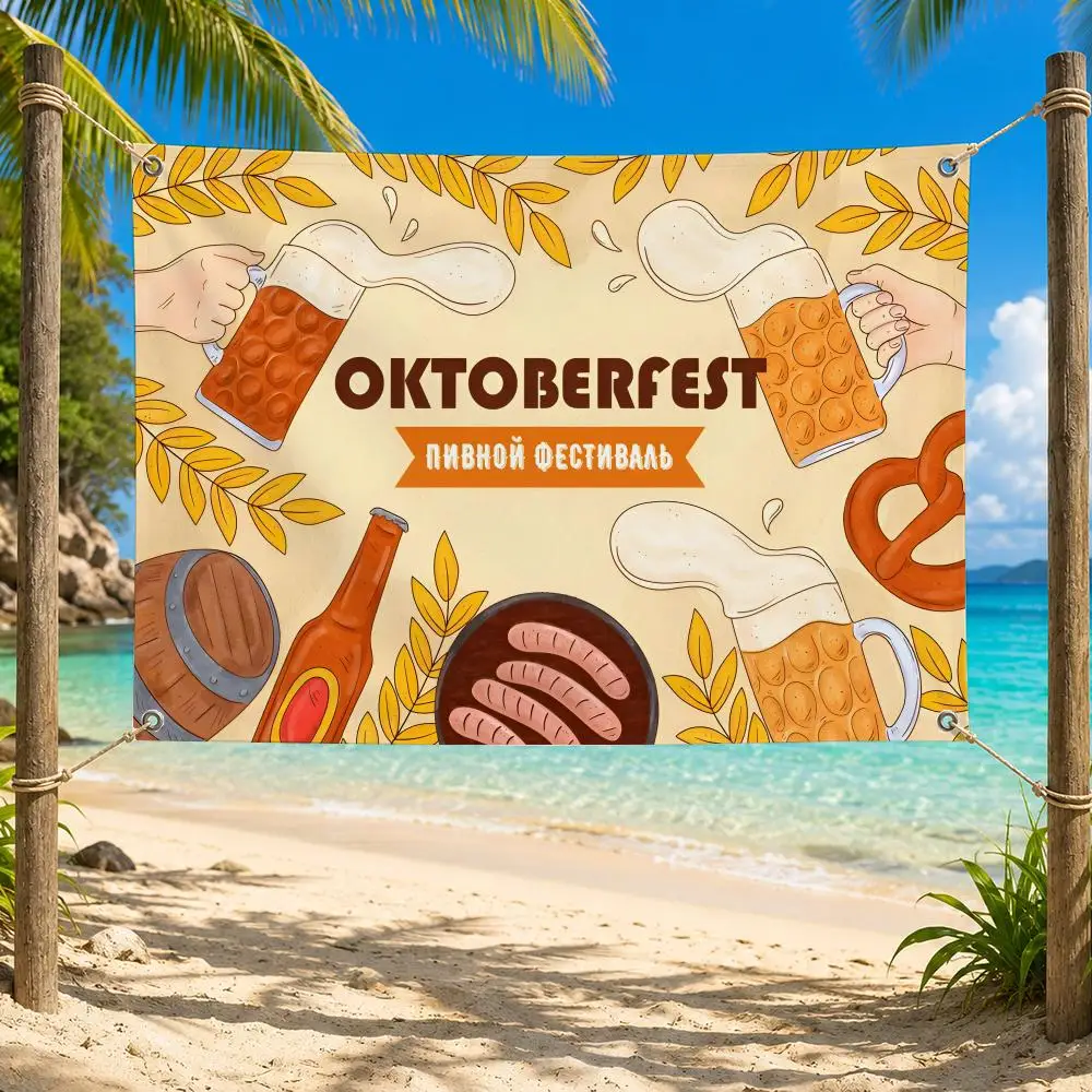 Famous Festival O-OktoberfestS Flags Fade Resistant Flag Washable Lightweight HD Print Indoor Outdoor All-Weather