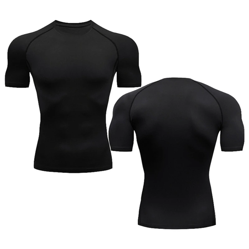 Compression T Shirt Men Summer Sportswear Running T-shirt Elastic Quick Dry Sport Tops Tee Athletic Gym Workout Shirts Men