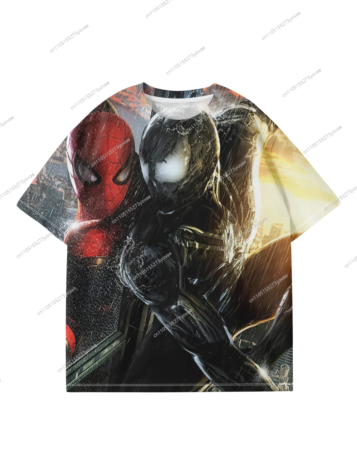 

Футболка унисекс из джерси с 3D-принтом «Человек-паук», подходит для занятий спортом на открытом воздухе и покупок, с хорошей эластичностью и воздухопроницаемостью.