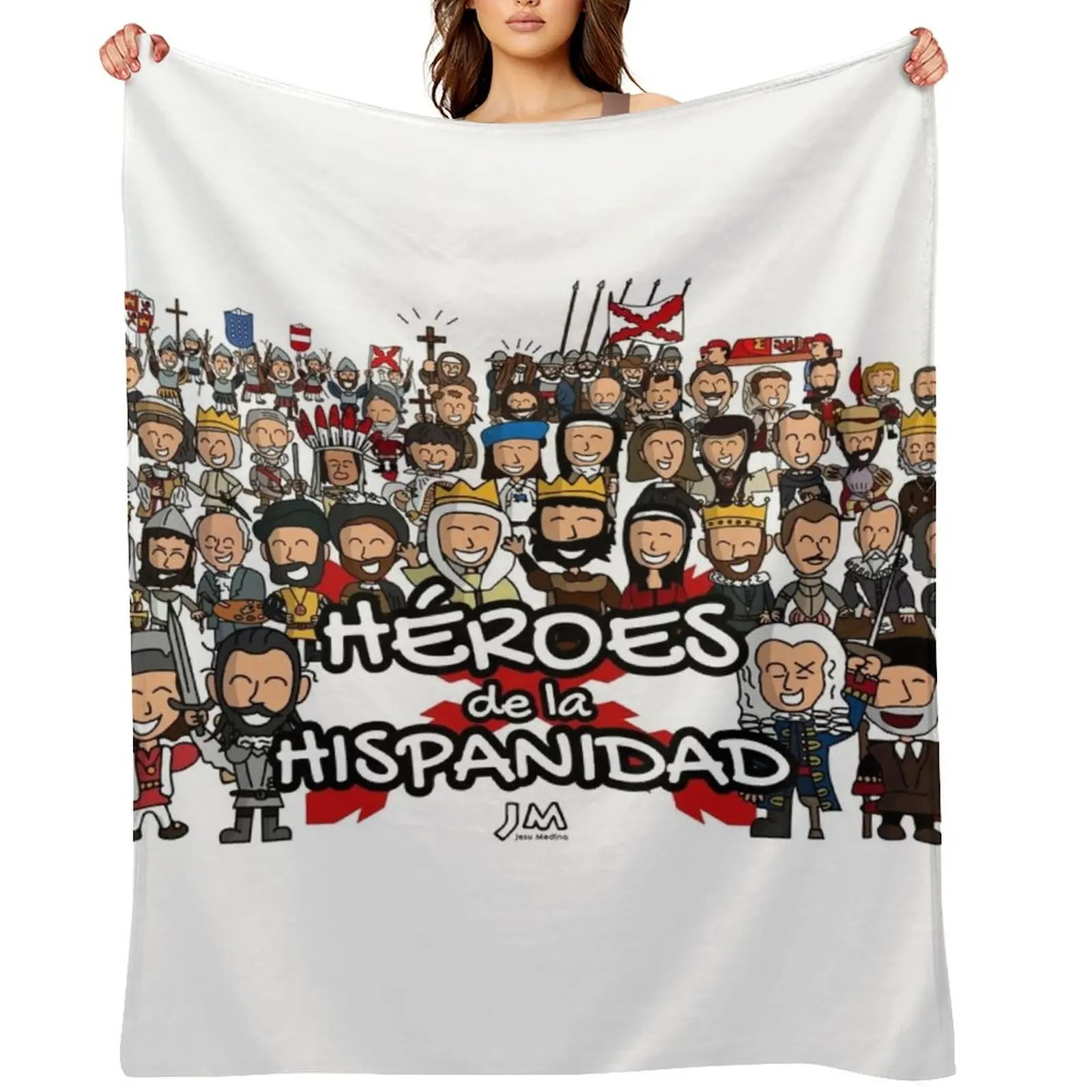 All the characters of Heroes of Hispanicity 2023 Throw Blanket Cute Stuffeds Hairy Thins Blankets