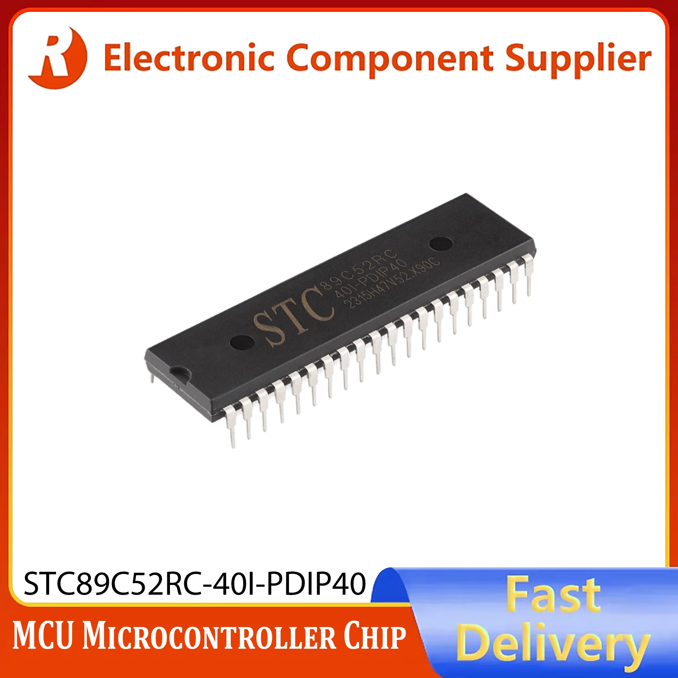 5PCS STC89C52RC-401-PDIP40 DIP-40 New and Original STC89C54RD+401-PDIP40 32I/O MCU Microcontroller Chip in Stock
