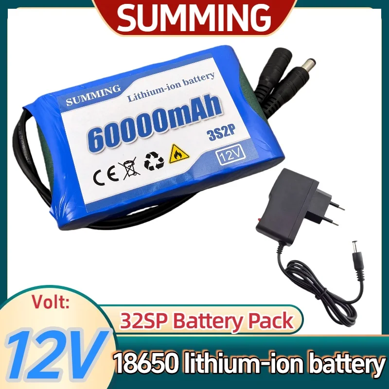 

New Portable 3S2P 12V 60000mah Rechargeable Li-Ion Battery, For LED Portable Rechargeable Li-ion Battery for fishing lights