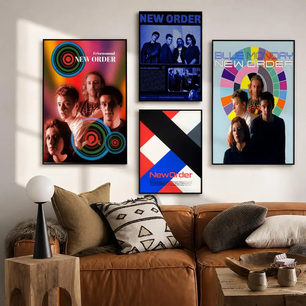 Foldable Entertainment N-New OrderS Poster Vintage Retro Anime Poster Stickers Peel and Stick Wall Art Home Decor