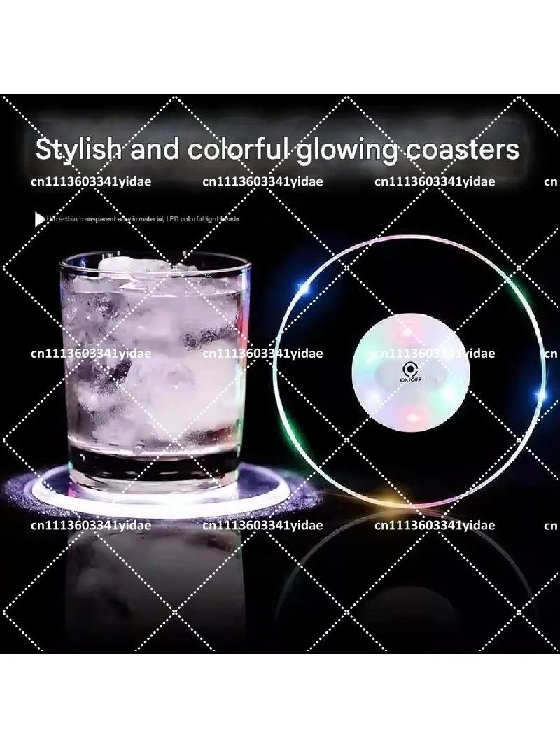 transparent led illuminated coaster, bar cocktail coaster, cocktail cocktail shaker, illuminated lamp holder, milk atmosphere