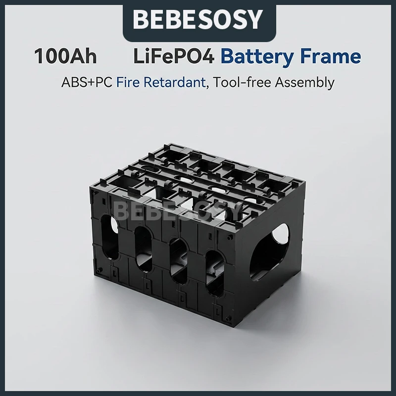 100AH Battery Frame Splicable Battery Frame for CATL EVE 100Ah Lifepo4 Cells Flame-Retardant ABS PC Plastic Holder with Latches