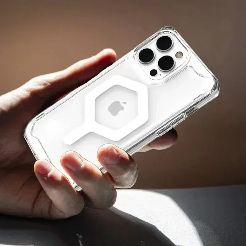 حافظة شفافة مضادة للصدمات لهاتف آيفون 16 برو ماكس 15 14 بلس 13 بليو برو لاسلكي ماك سيف غطاء مغناطيسي شفاف etui