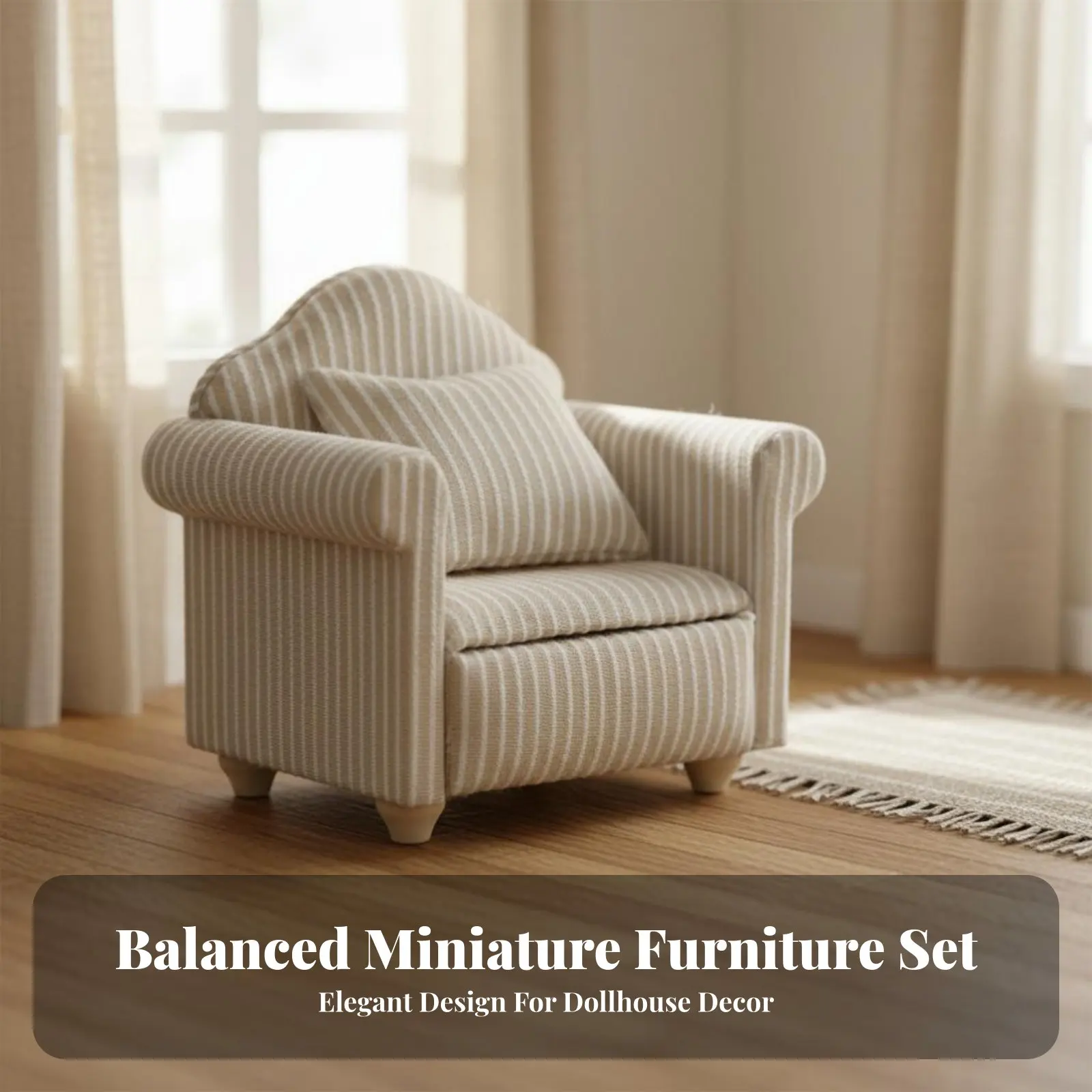 

Набор из 3 предметов: диван и мебель для гостиной в масштабе 1:12, с обивкой, реалистичный дизайн для коллекционеров