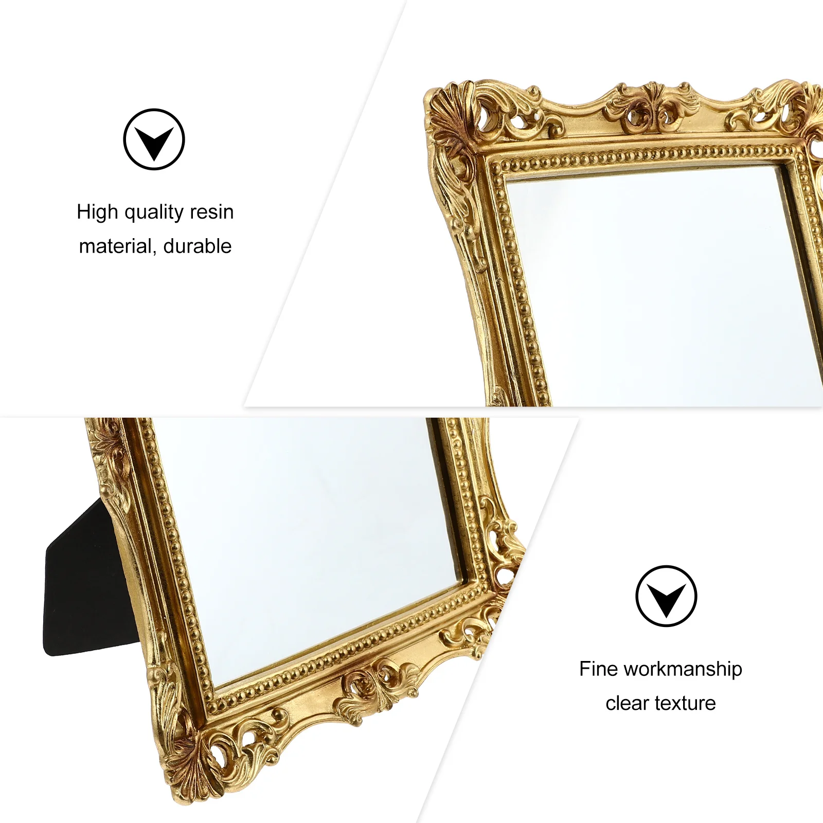 1Pcs Vintage Carved Pattern Makeup Mirror Fine Workmanship Decorative Mirror for Bedroom Dressing Table Home Decor