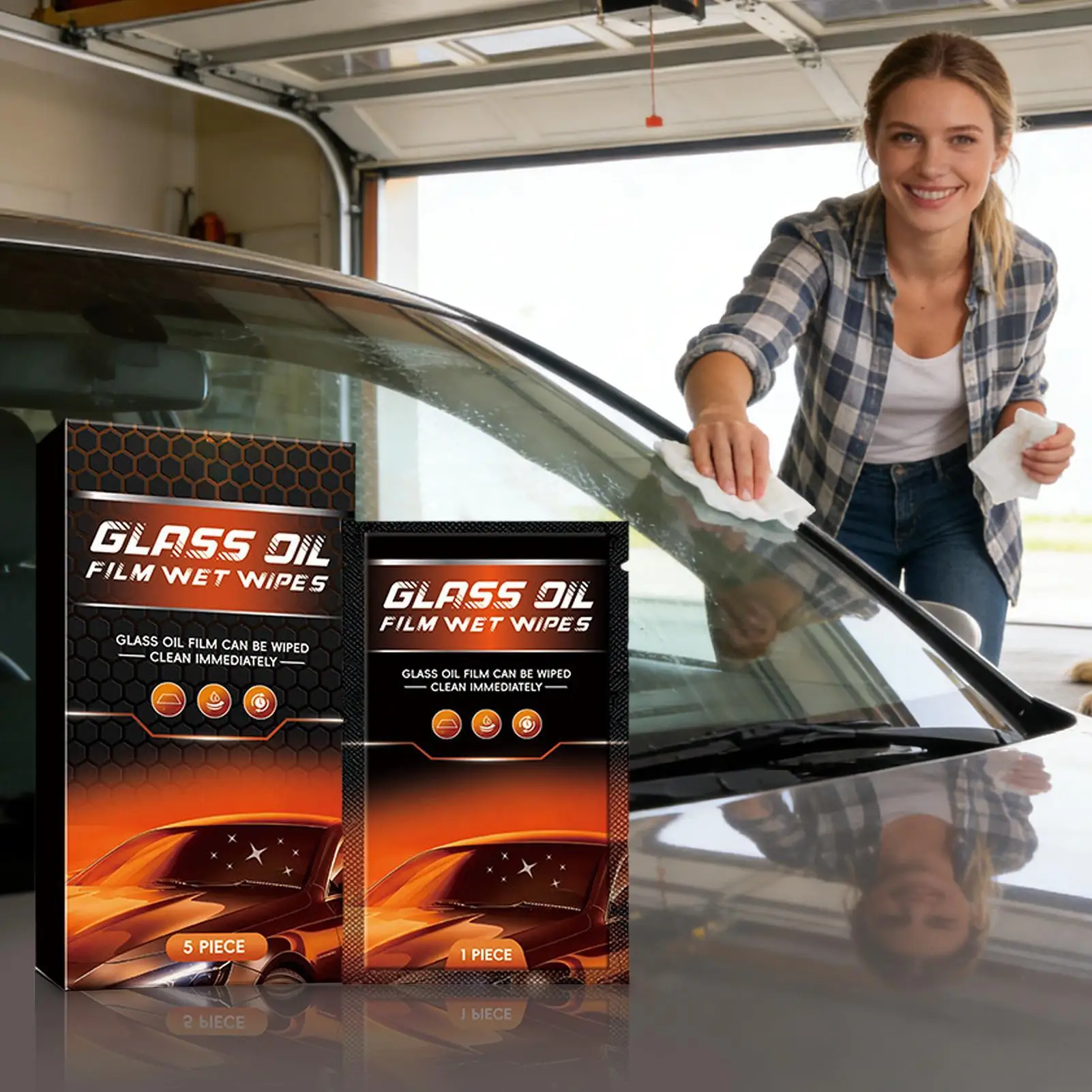 Car Windshield Wipes 5 Pieces Oil Film Cleaning Wipes Windshield Oil Film Remover For Automotive Truck SUV Vision Clarity