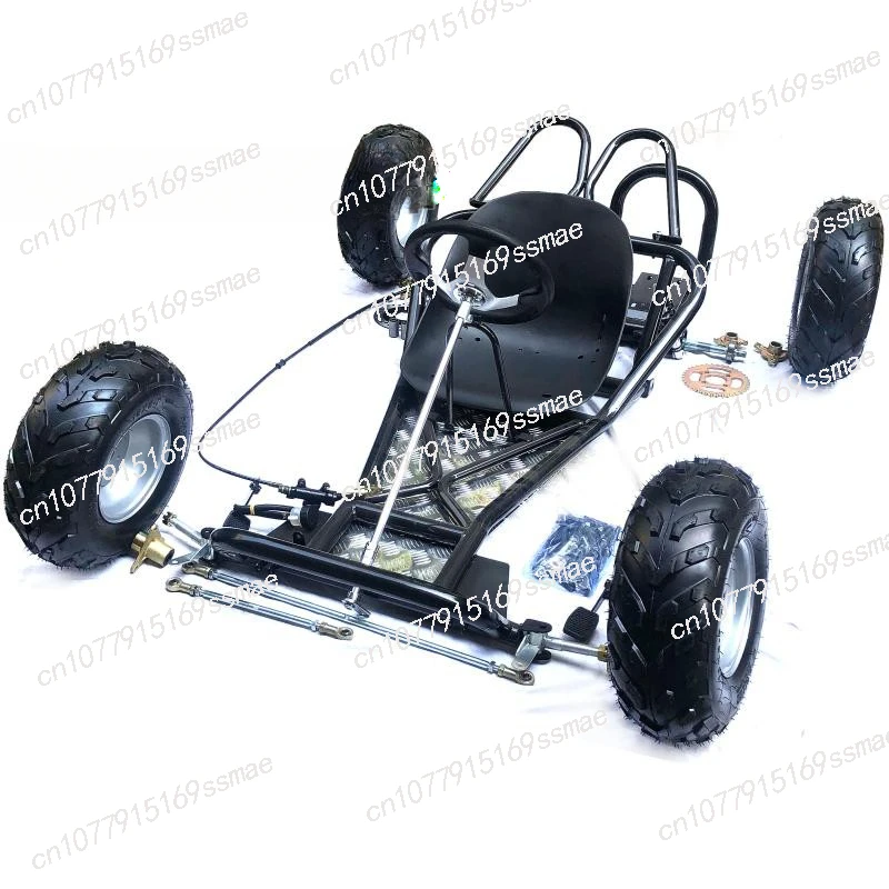 Go-kart Quad Motorcycle Kart Accessories Full Frame Assembly, Body Front Steering Rear Axle Wheels