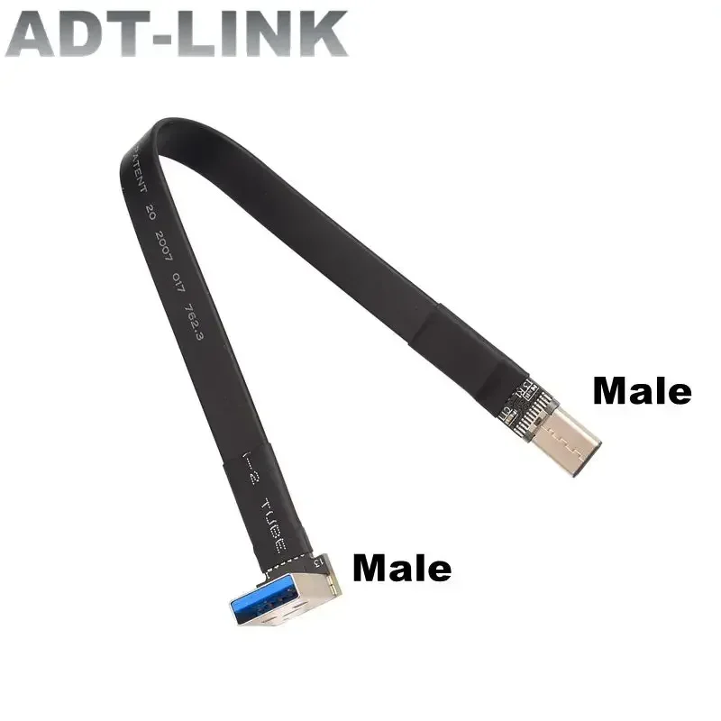 10G USB 3.1 Type-C To Type-A Male Female 90 Degree USB 3.1 Data Sync&Charge Cable USB C Gen2 Flat Adapter For PC TV USB Extender