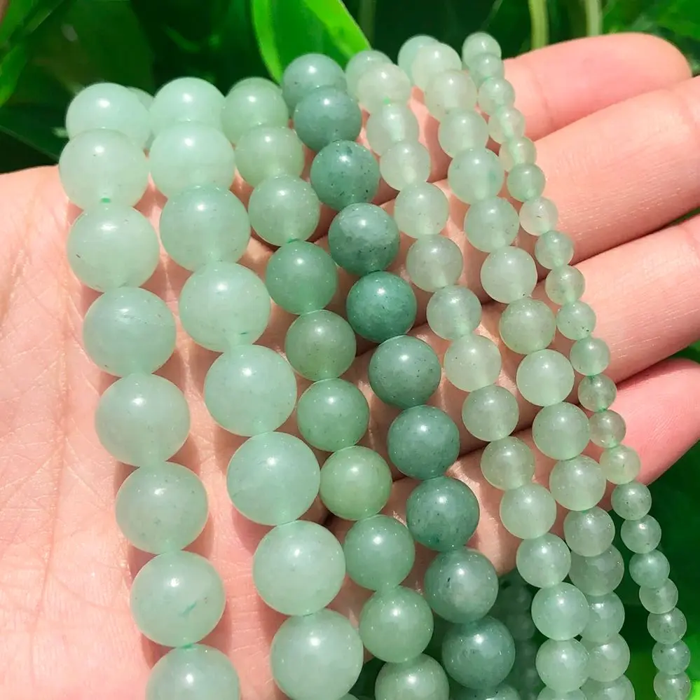 AAA Natural Stone Green Aventurine Jade Bead Round Loose Beads For Jewelry Making DIY Bracelets Necklace 4 6 8 10 12MM 15Inches