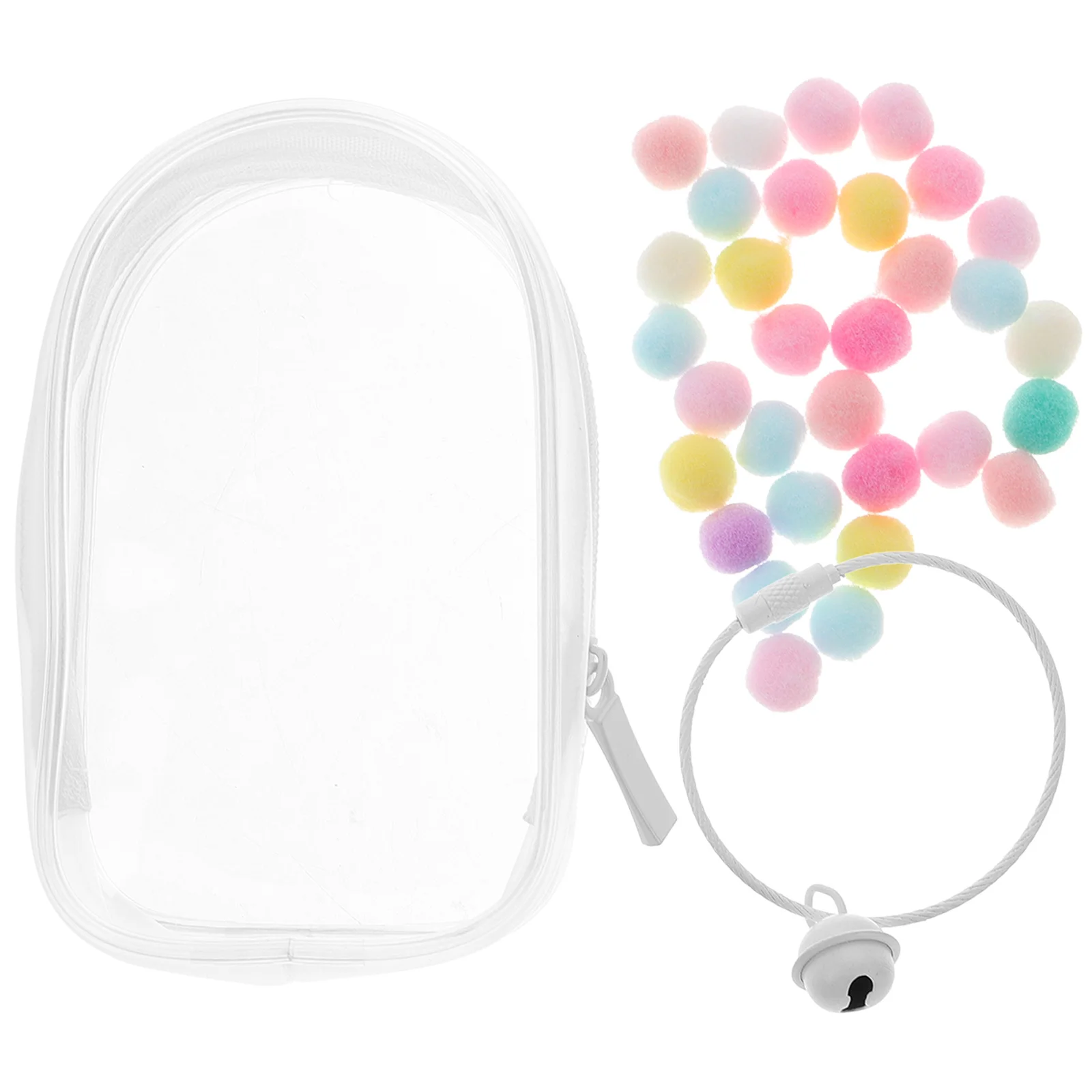 

Mini Clear Pouch Doll Outing Bag Toiletry Display with Ring Zipper Pvc Small Walk Baby